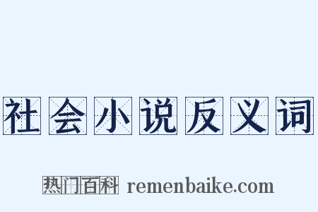 社会小说反义词是什么意思的图片